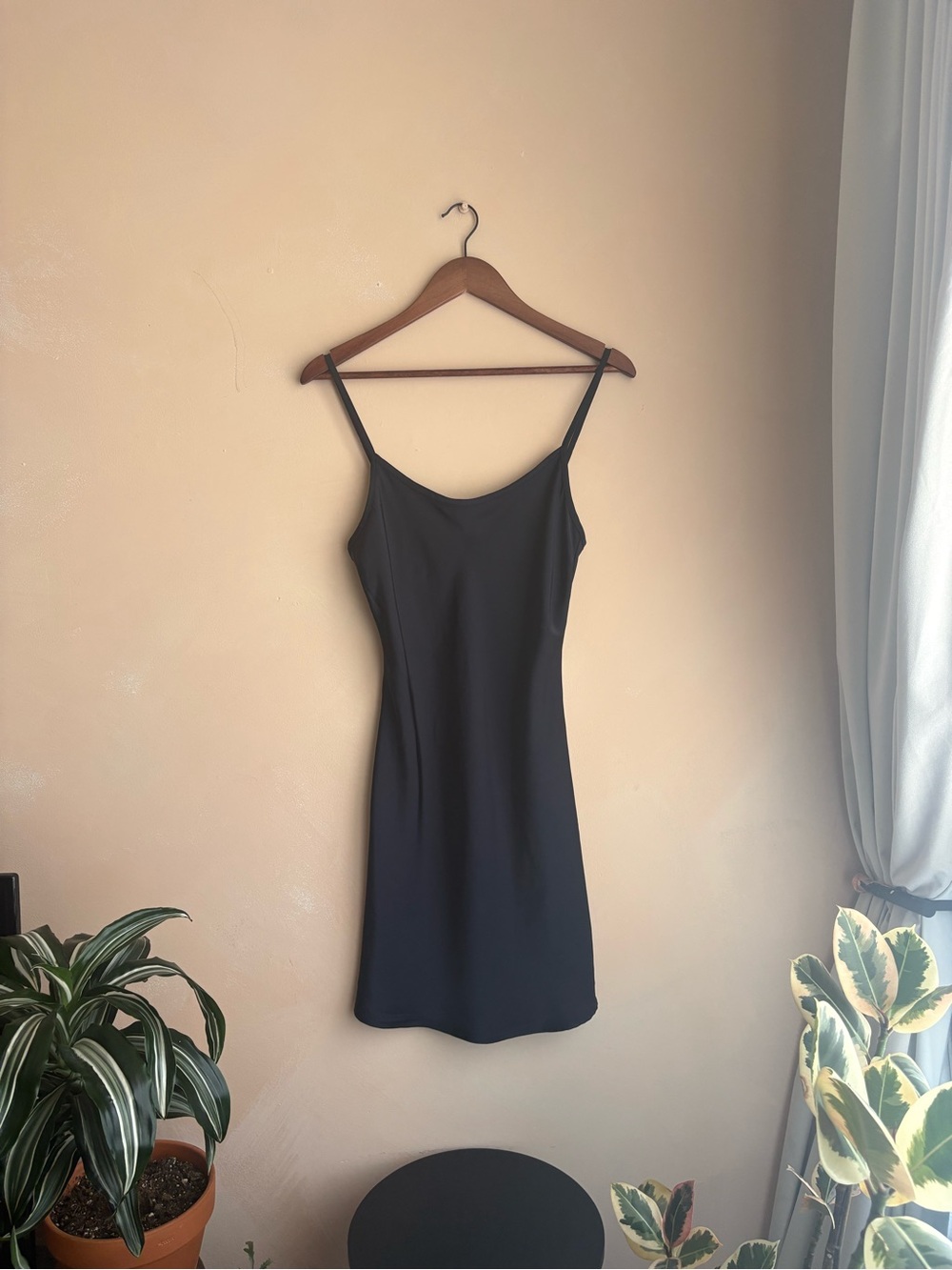 Brandy Melville Satin Navy Slip Dress